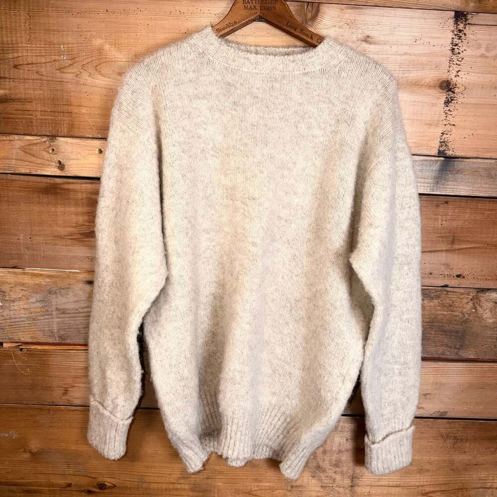 J. Press Shaggy Dog Sweater Size XL Ivory Shetland Wool
